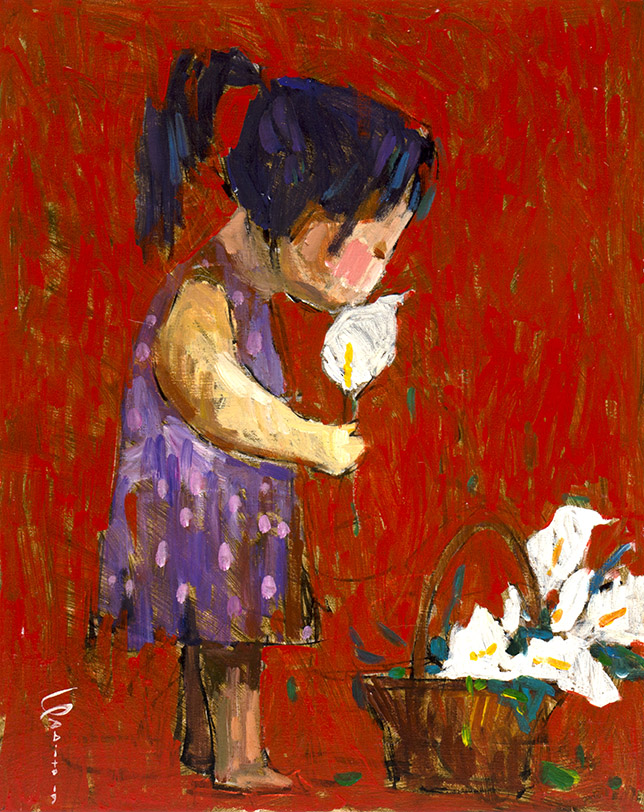 Child with Anthuriums