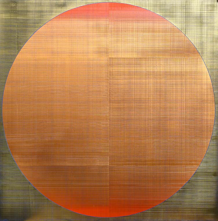 Blue Circles with Orange Reflections II