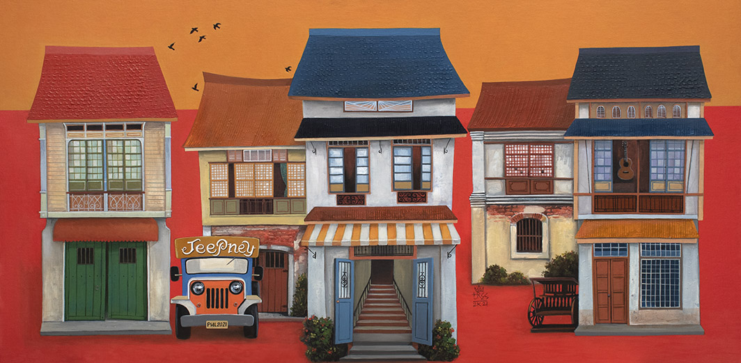 Traditional Houses Street Scene by Edwin Tres Reyes